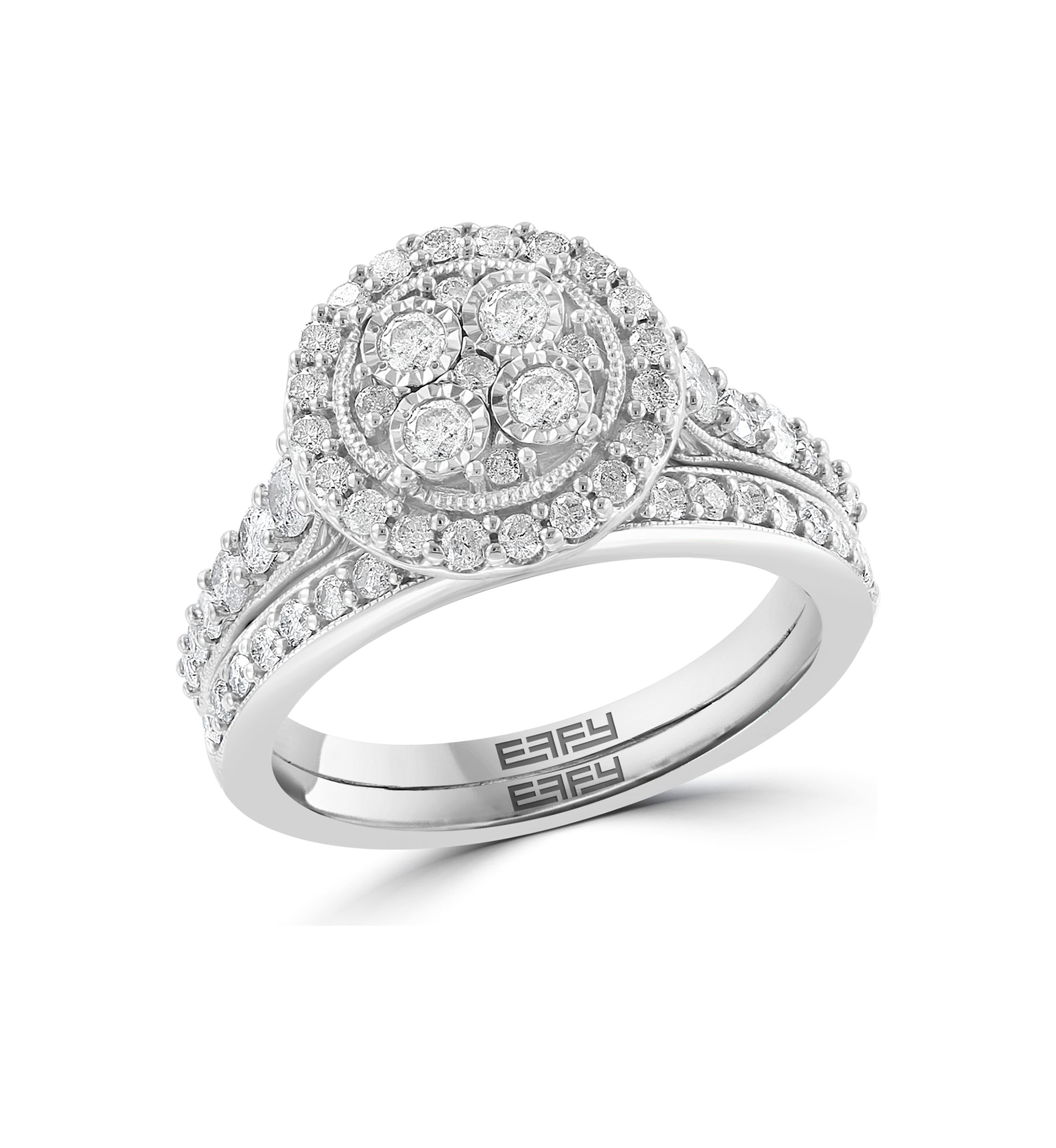 1 ct. t.w. Diamond Bridal Set in Sterling Silver 