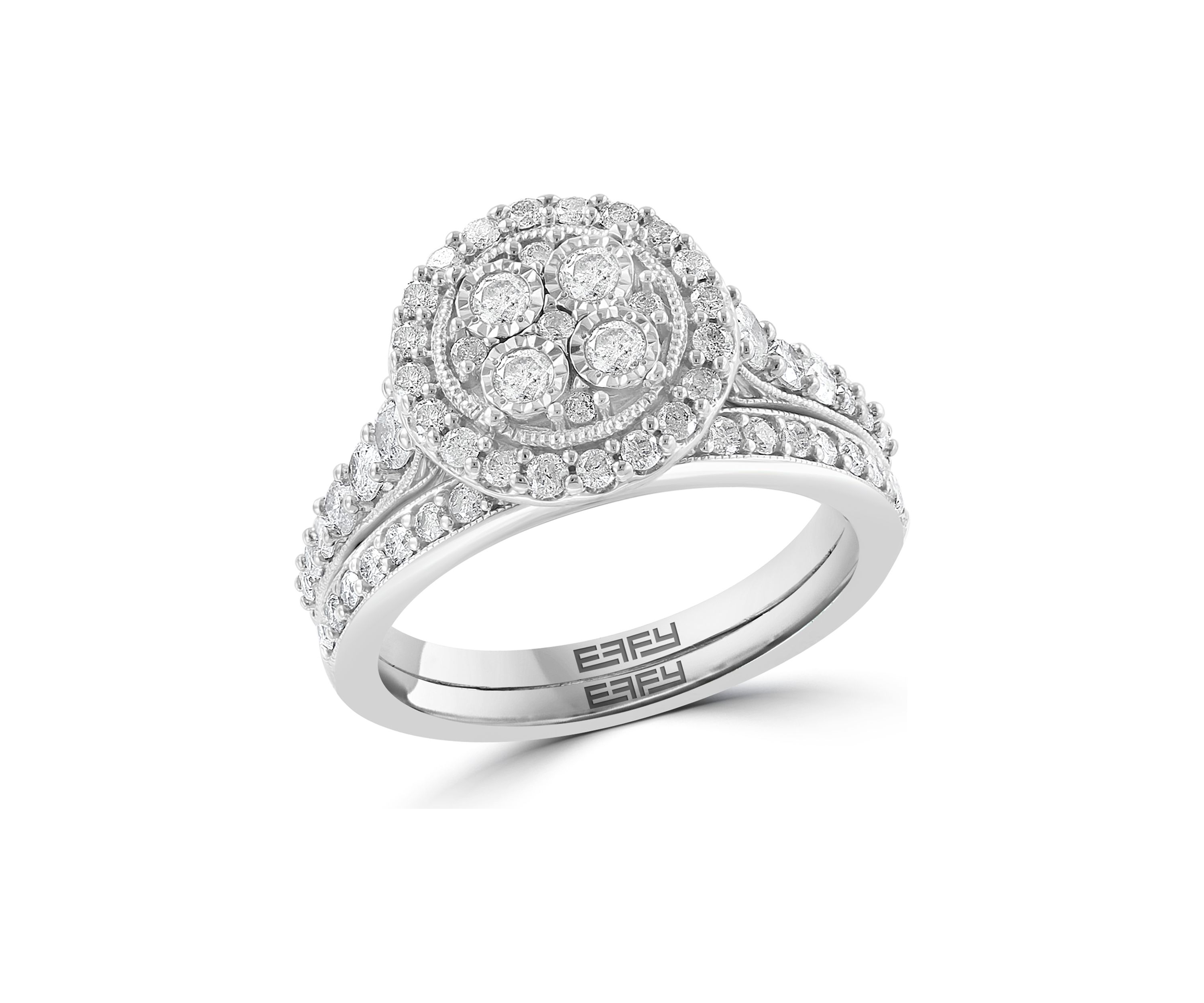 1 ct. t.w. Diamond Bridal Set in Sterling Silver 