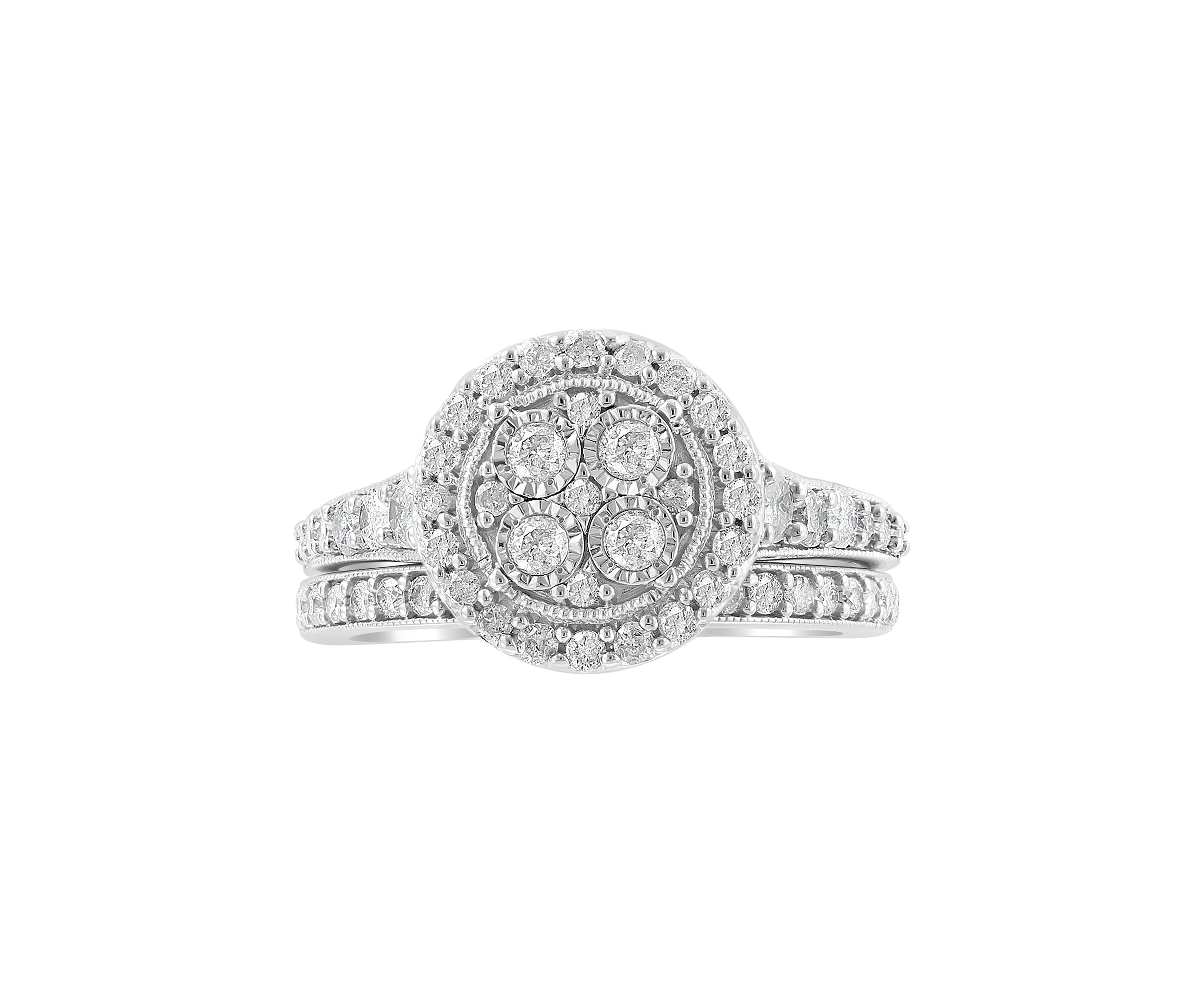 1 ct. t.w. Diamond Bridal Set in Sterling Silver 