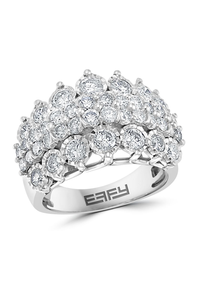 2.46 ct. t.w. Diamond Cluster Ring in Sterling Silver