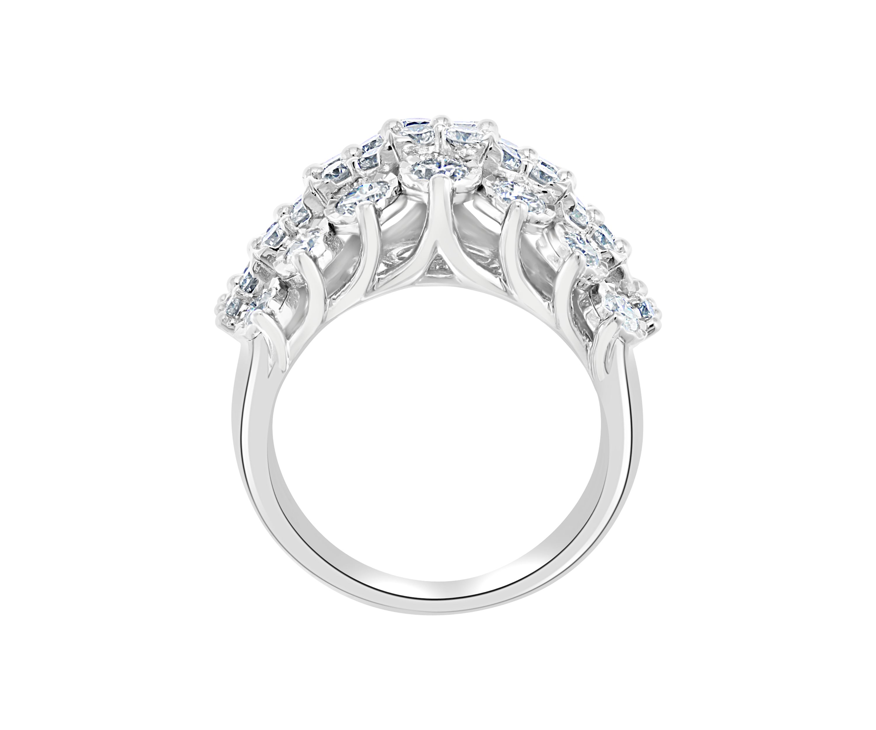 2.46 ct. t.w. Diamond Cluster Ring in Sterling Silver