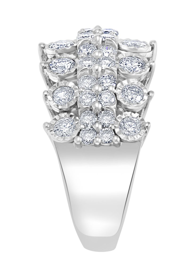 2.46 ct. t.w. Diamond Cluster Ring in Sterling Silver
