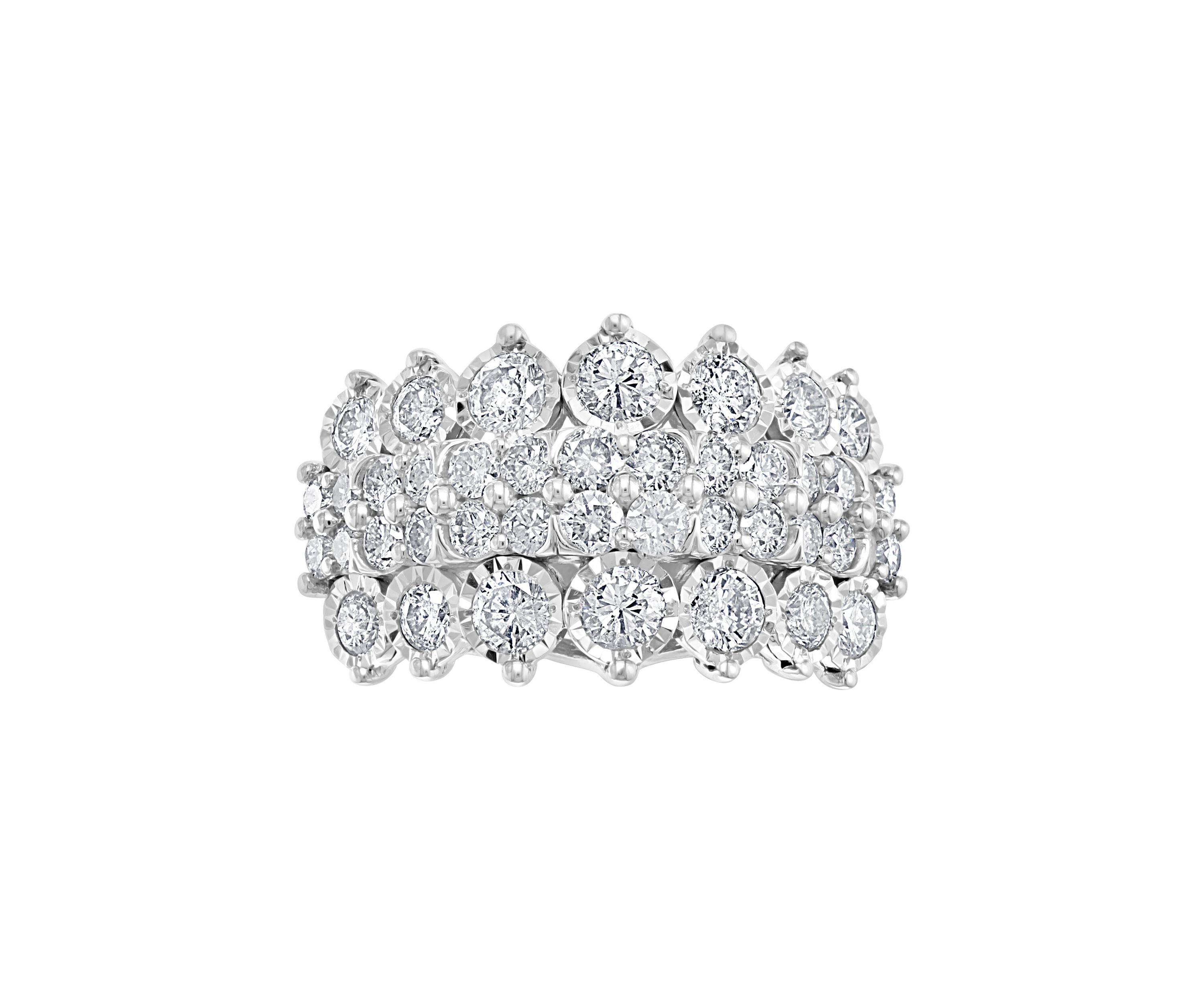2.46 ct. t.w. Diamond Cluster Ring in Sterling Silver