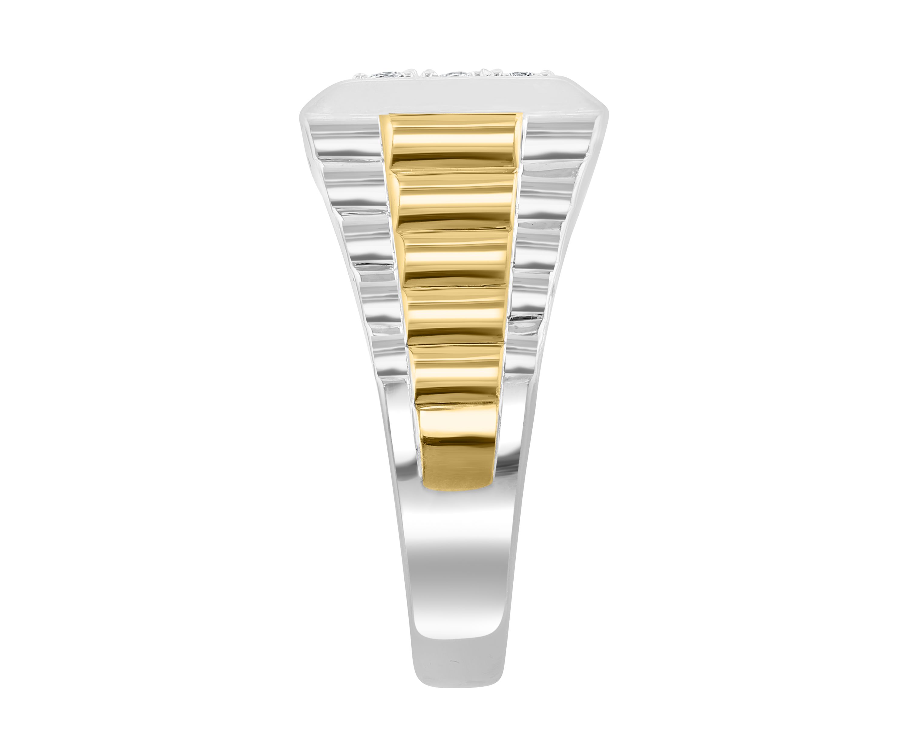 Mens Gold Plated Diamond Ring in Sterling Silver