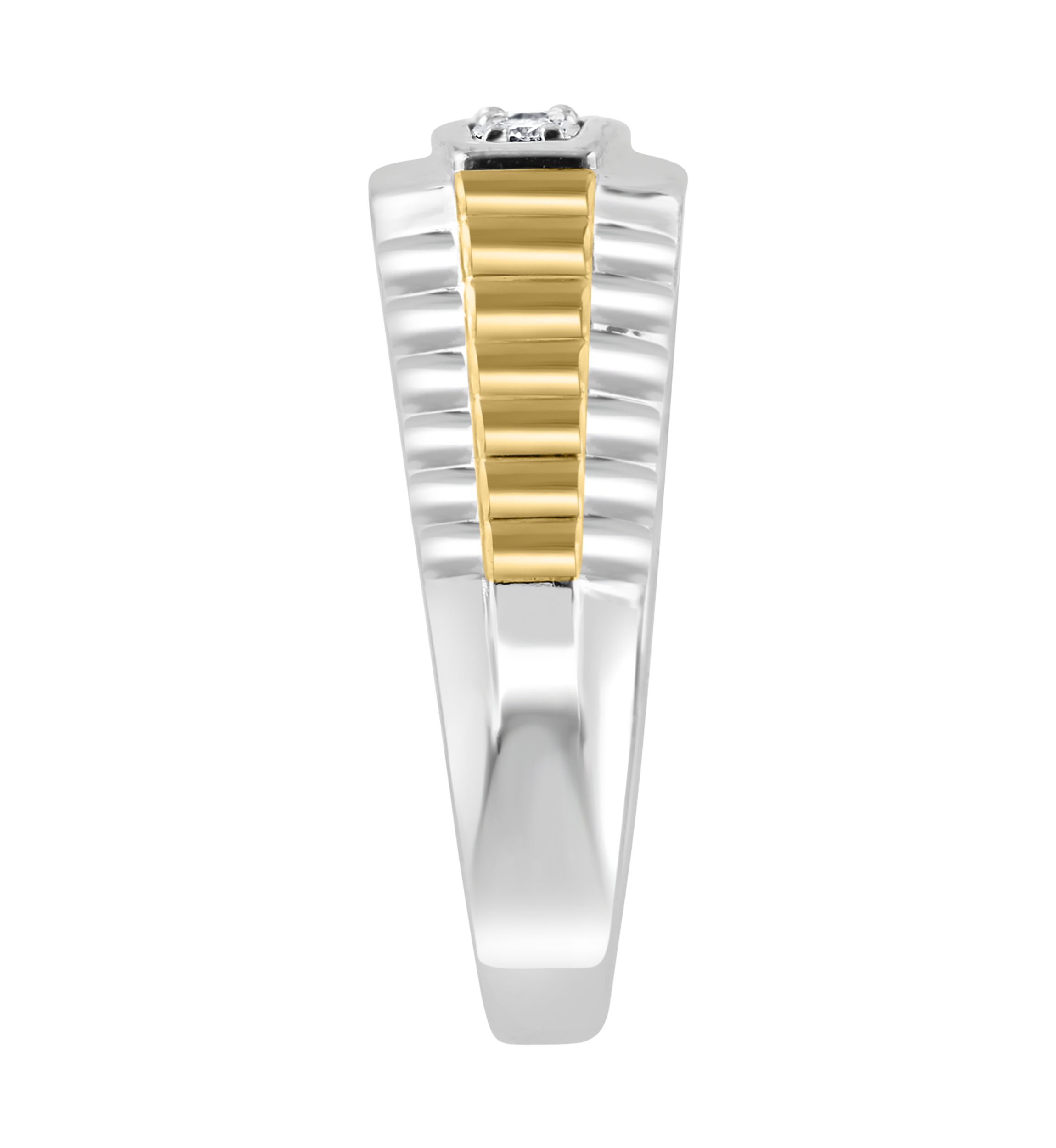 Mens Gold Plated Diamond Ring in Sterling Silver
