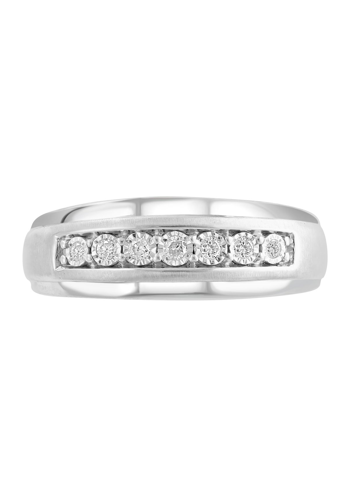 Mens Diamond Ring in Sterling Silver