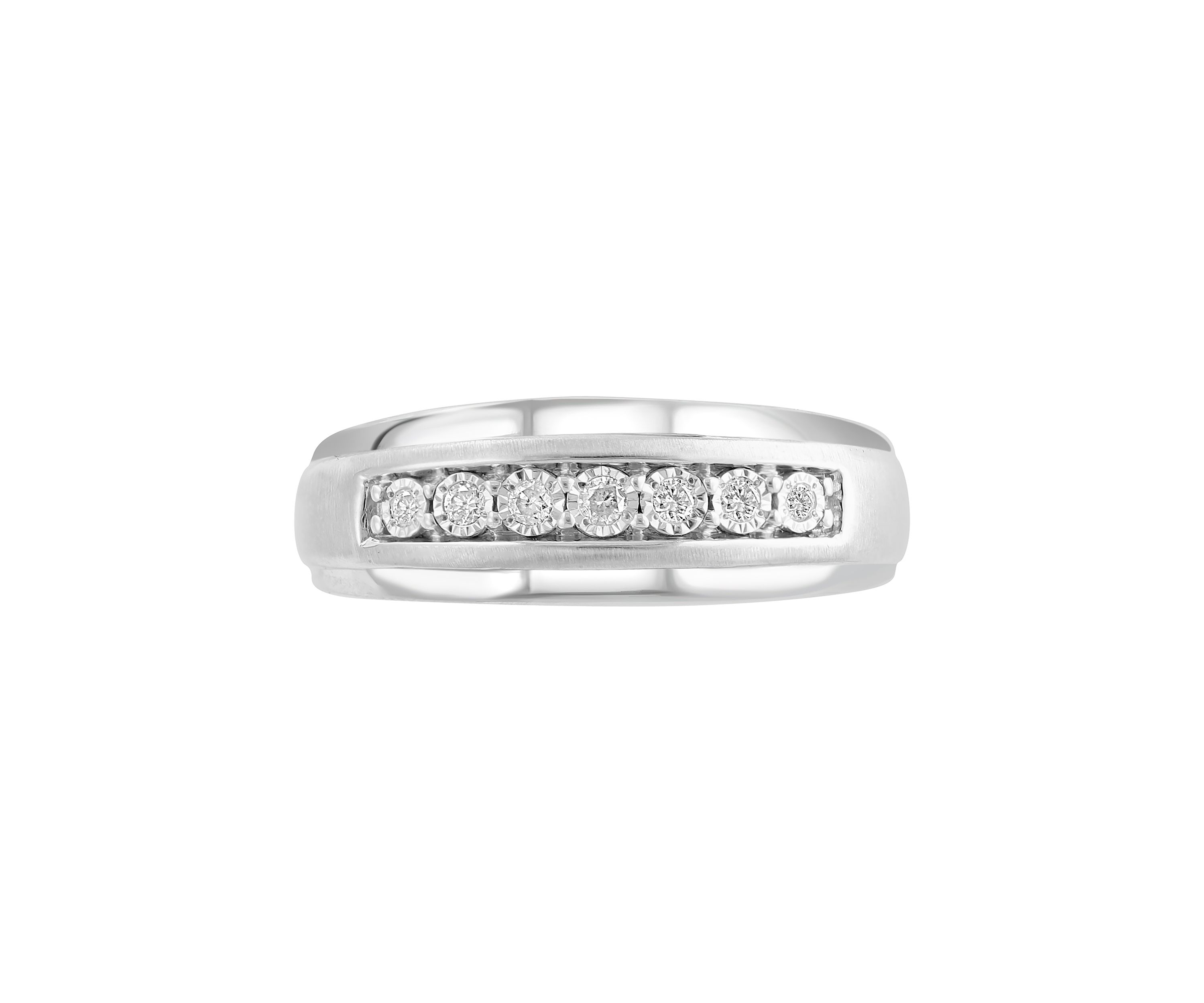 Mens Diamond Ring in Sterling Silver