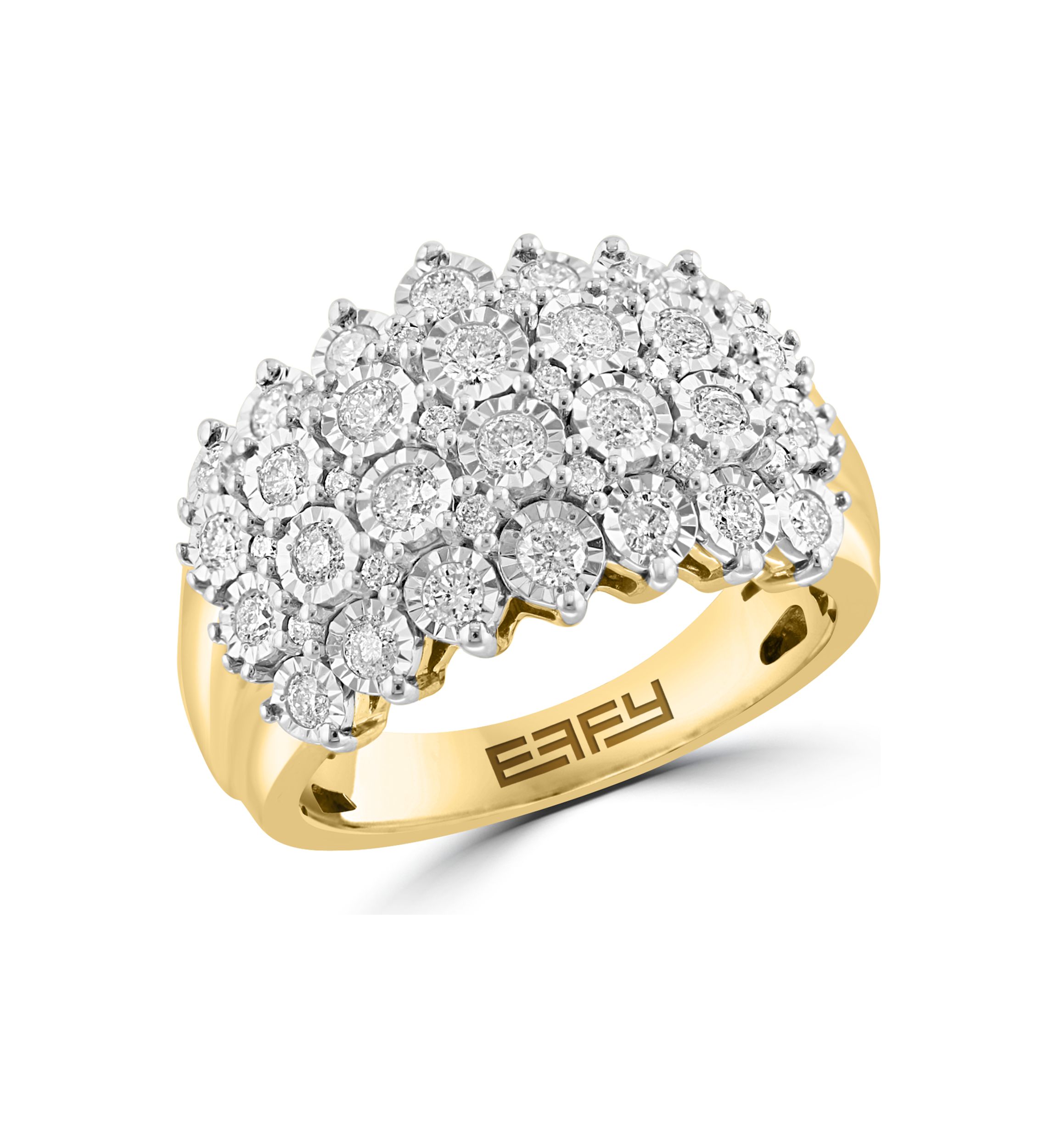 Diamond Ring in 14K White and Yellow Gold