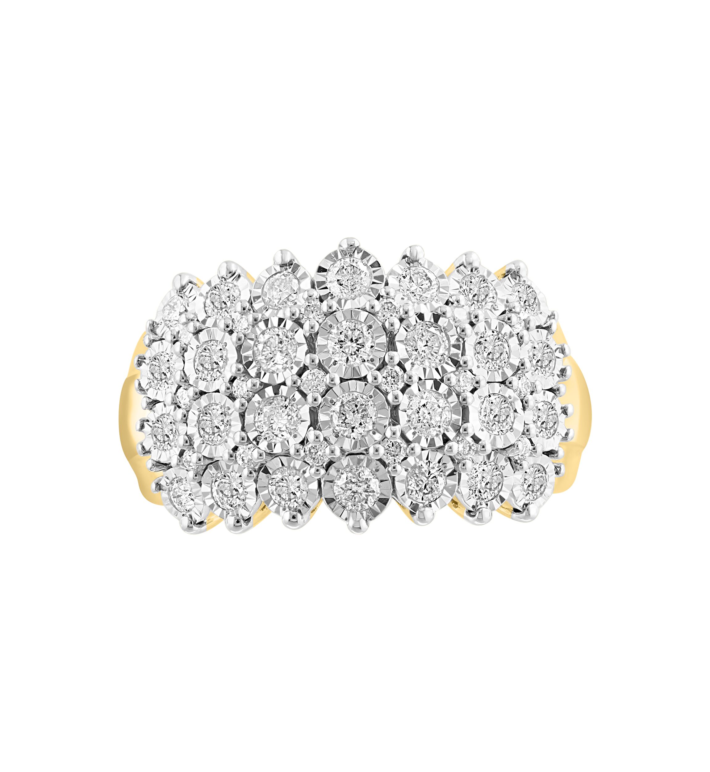 Diamond Ring in 14K White and Yellow Gold