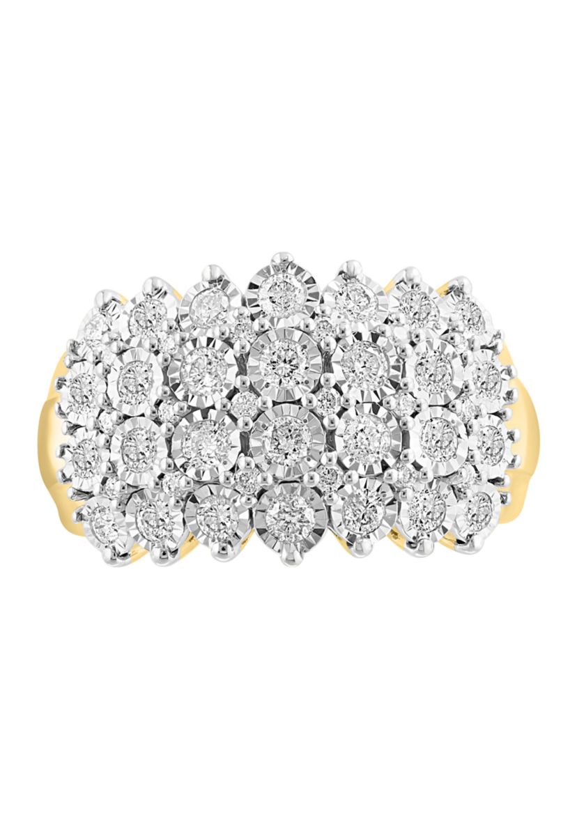 Diamond Ring in 14K White and Yellow Gold