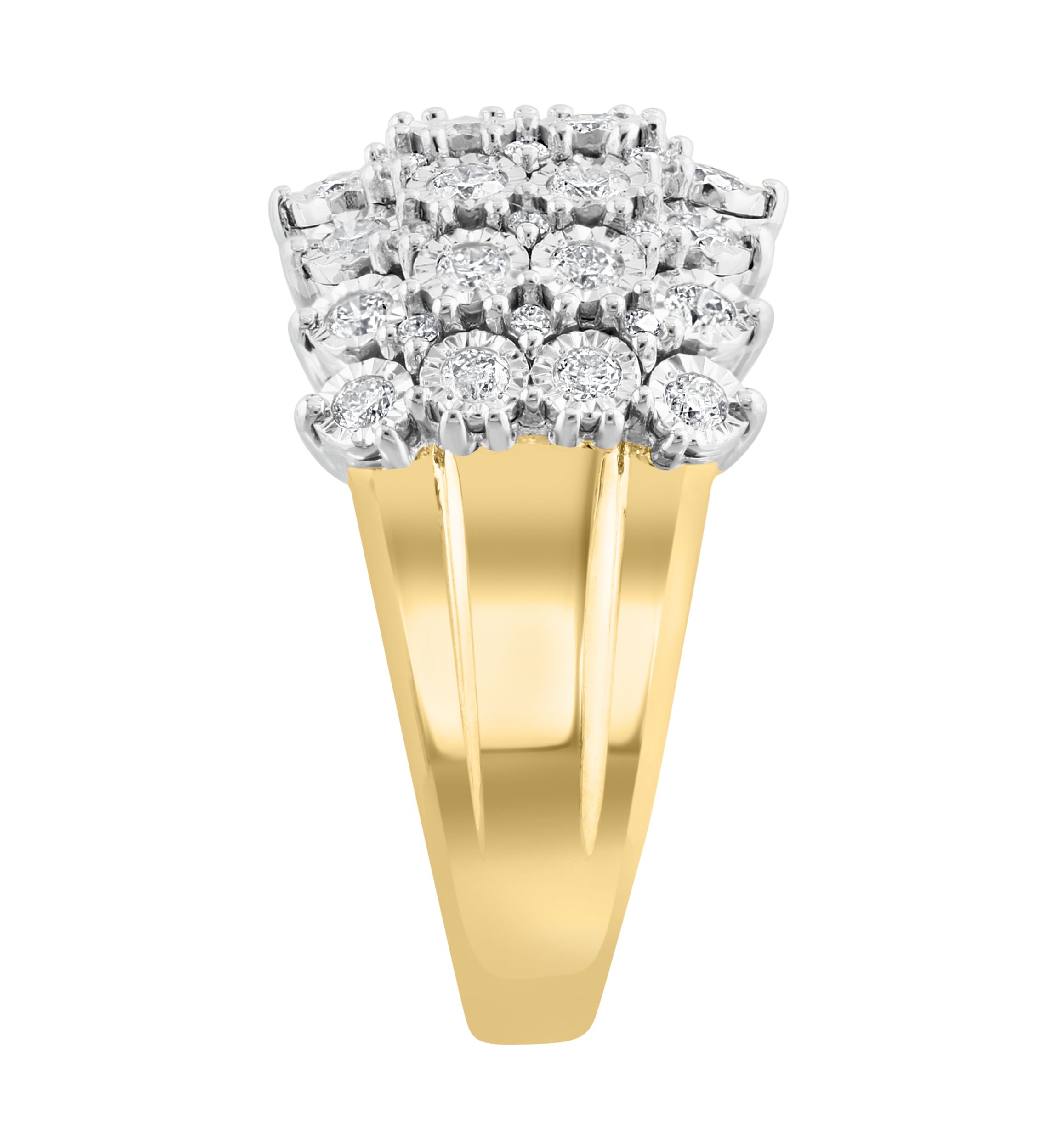 Diamond Ring in 14K White and Yellow Gold