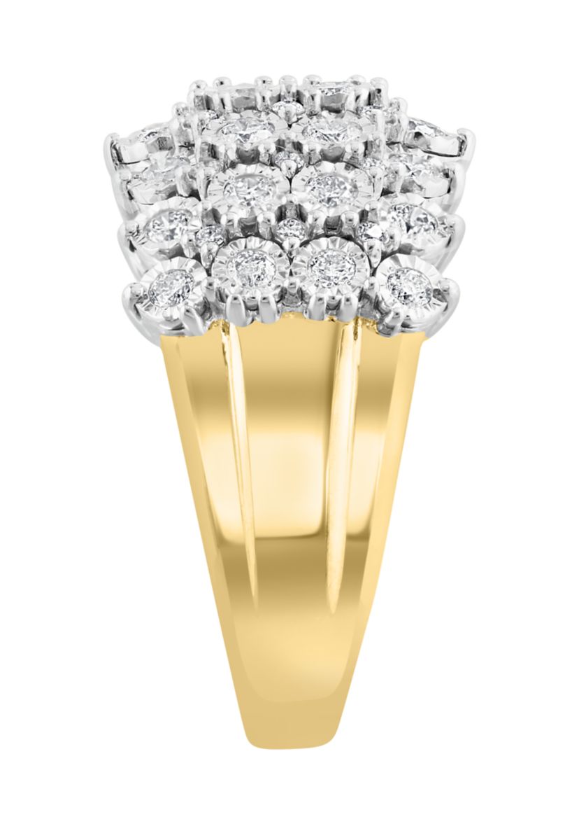 Diamond Ring in 14K White and Yellow Gold