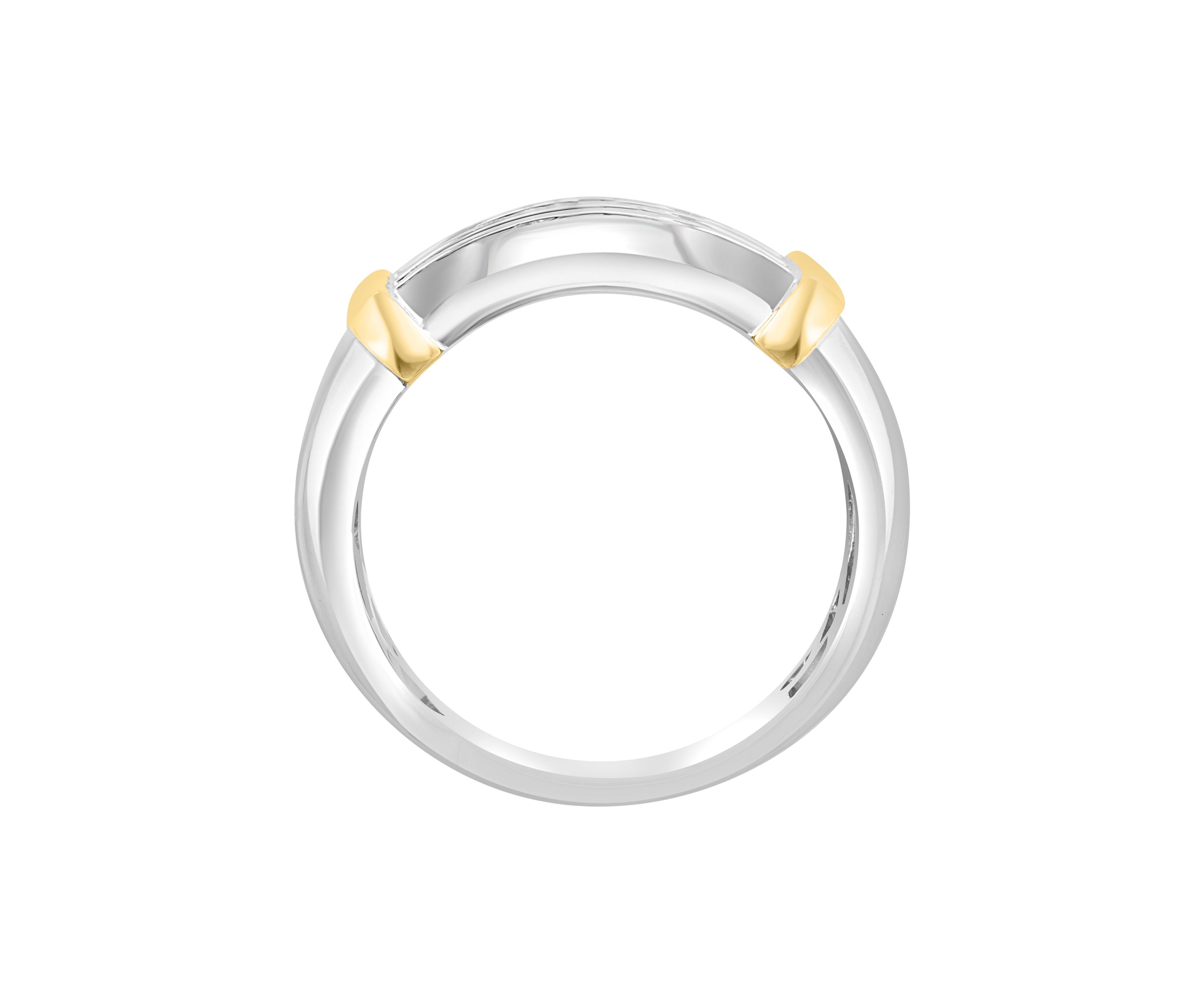 Mens 1/4 ct. t.w. Diamond Miracle Set Ring in Sterling Silver with 14K Gold Plating