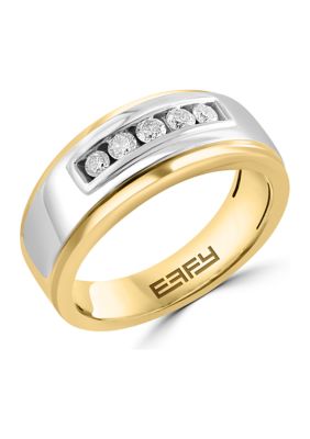 Effy Men's Gold Plated Diamond Ring in Sterling Silver, 10 -  0191120753782