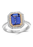 1/3 ct. t.w. Diamond and 2.09 ct. t.w. Tanzanite Ring in 14K Two Tone Gold 