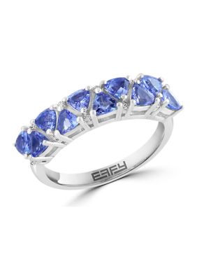 Effy Diamond And Tanzanite Ring In Sterling Silver