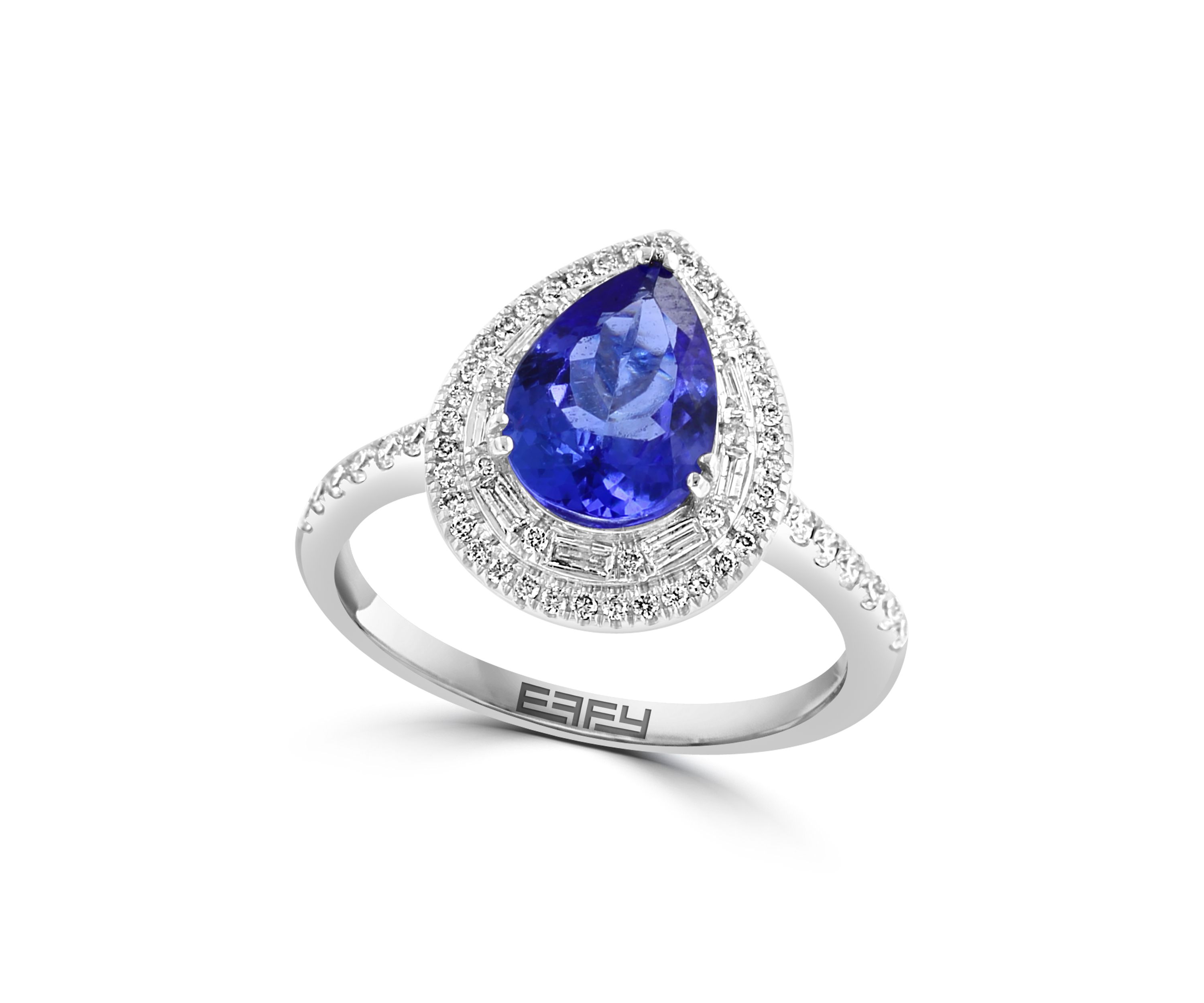 1/2 ct. t.w. Diamond, 1.76 ct. t.w. Tanzanite Ring in 14K White Gold