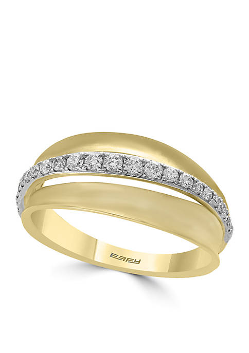 Effy® 14K White and Yellow Gold Diamond Ring