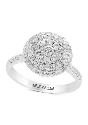 Effy 5/8 Ct. T.w. Cluster Diamond Ring In 14K White Gold, 7 -  0191120077642