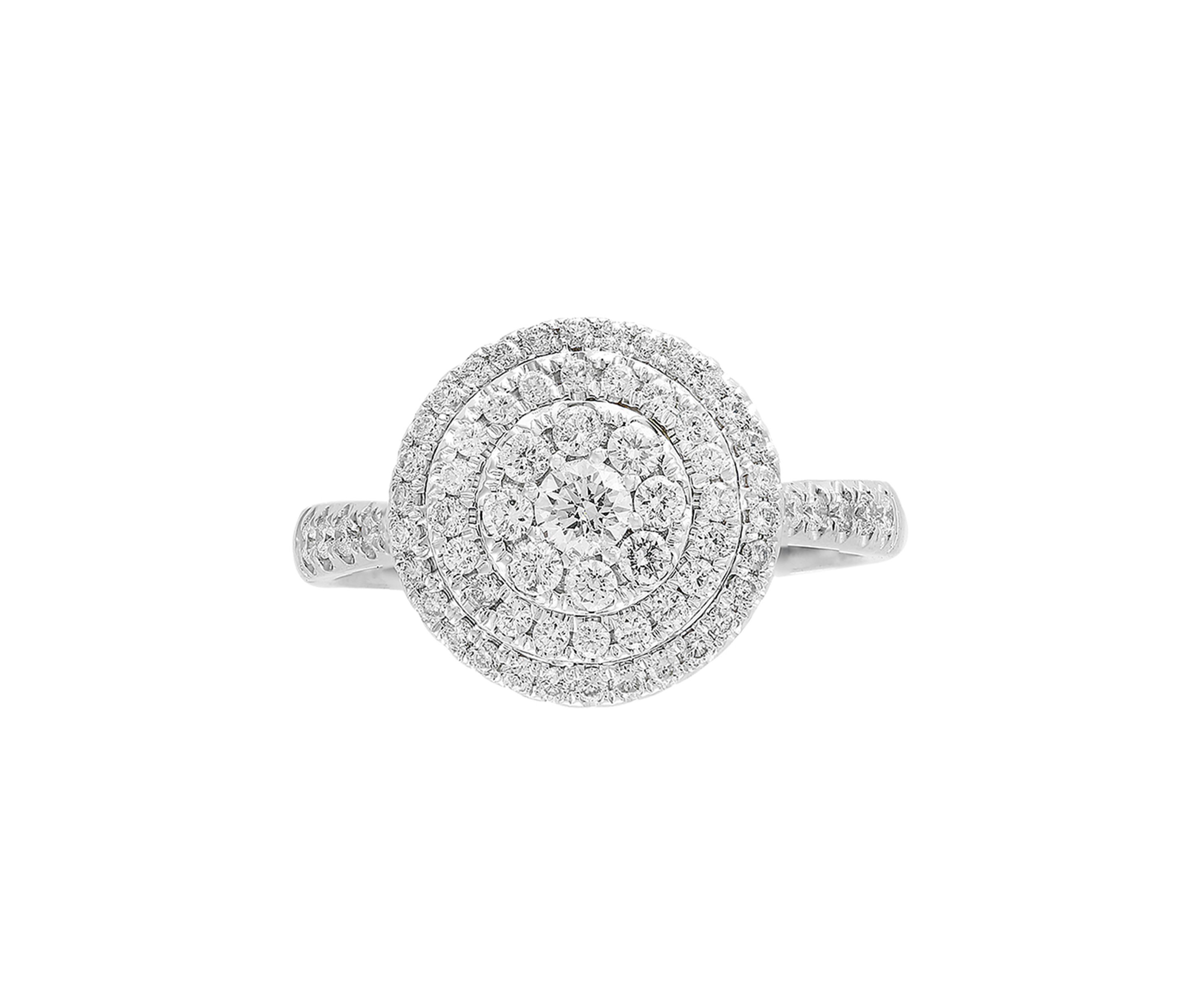 5/8 ct. t.w. Cluster Diamond Ring in 14K White Gold