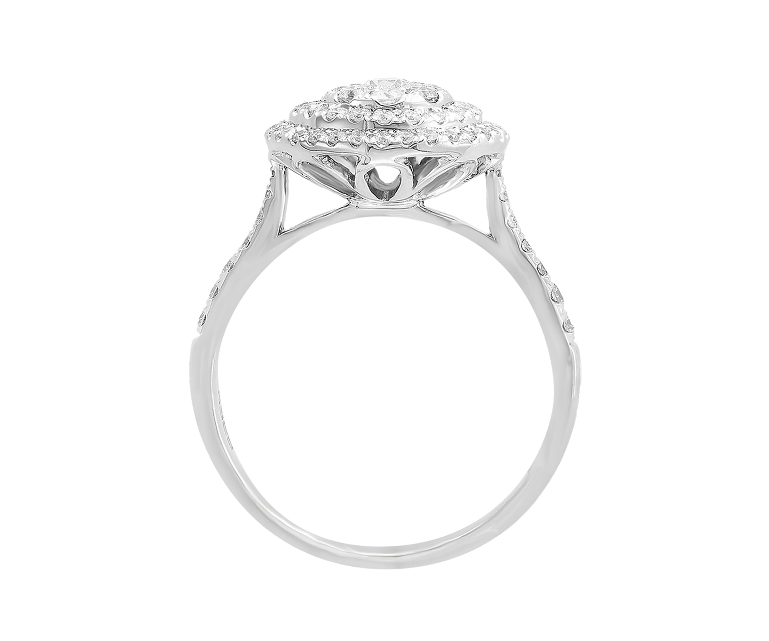 5/8 ct. t.w. Cluster Diamond Ring in 14K White Gold