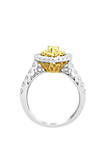 1.21 ct. t.w. Cluster Diamond Ring with White and Natural Yellow Diamonds in 18K White and Yellow Gold