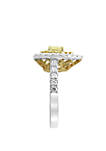 1.21 ct. t.w. Cluster Diamond Ring with White and Natural Yellow Diamonds in 18K White and Yellow Gold