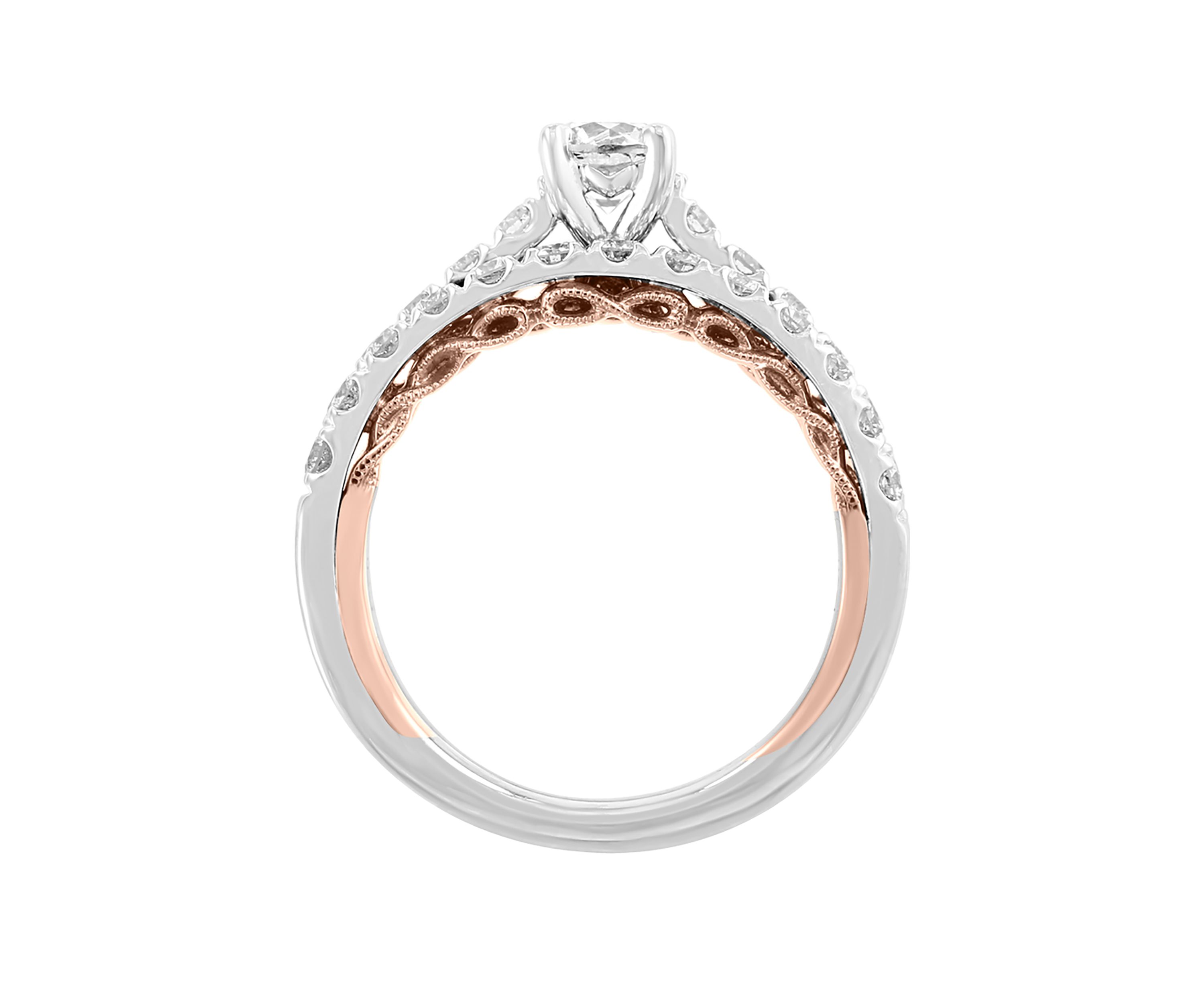 1.38 ct. t.w. Set of 2 Diamond Rings in 14k White and Rose Gold