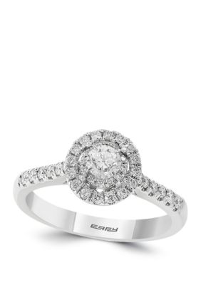 Effy 5/8 Ct. T.w. Diamond Infinite Love Center Round Stone Engagement Ring In 14K White Gold