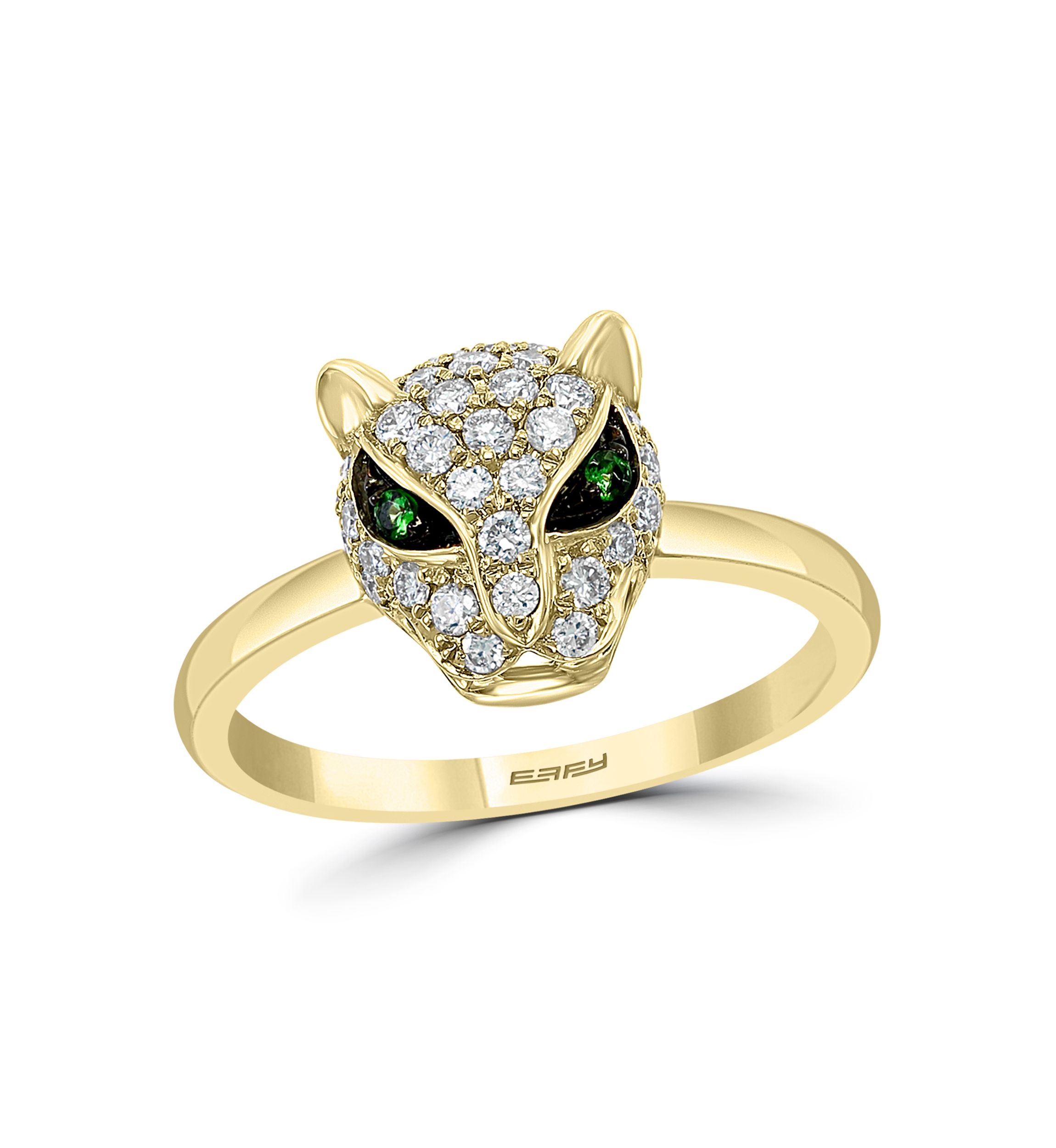 14K Yellow Gold Diamond Tsavorite Ring 