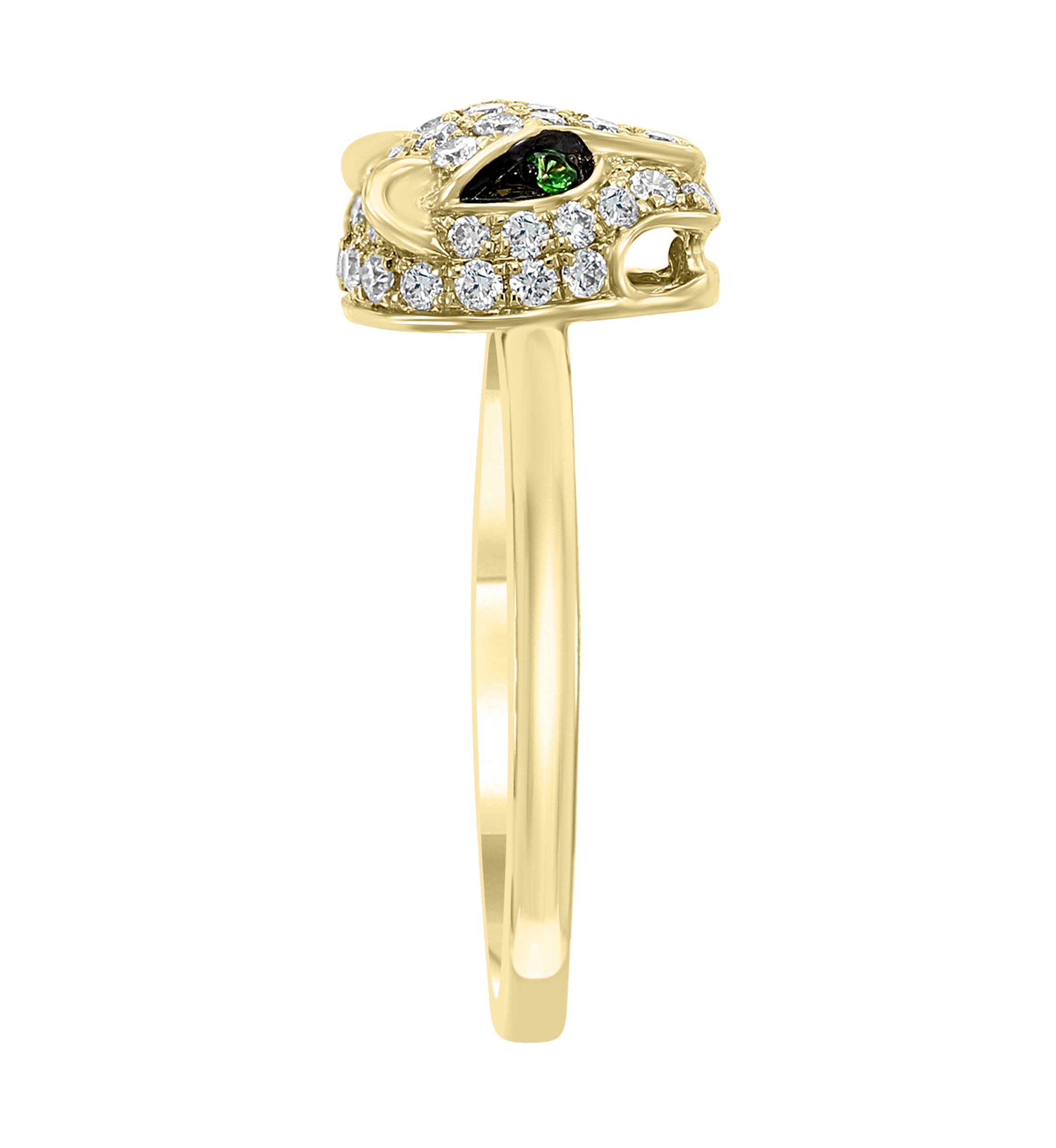 14K Yellow Gold Diamond Tsavorite Ring 