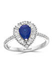 3/8 ct. t.w. Diamond and 3/4 ct. t.w. Sapphire Ring in 14K White Gold 