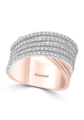 Effy 14K White & Rose Gold Diamond Ring