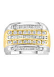 Mens 1 ct. t.w. Diamond Ring in 14K Two Tone Gold 