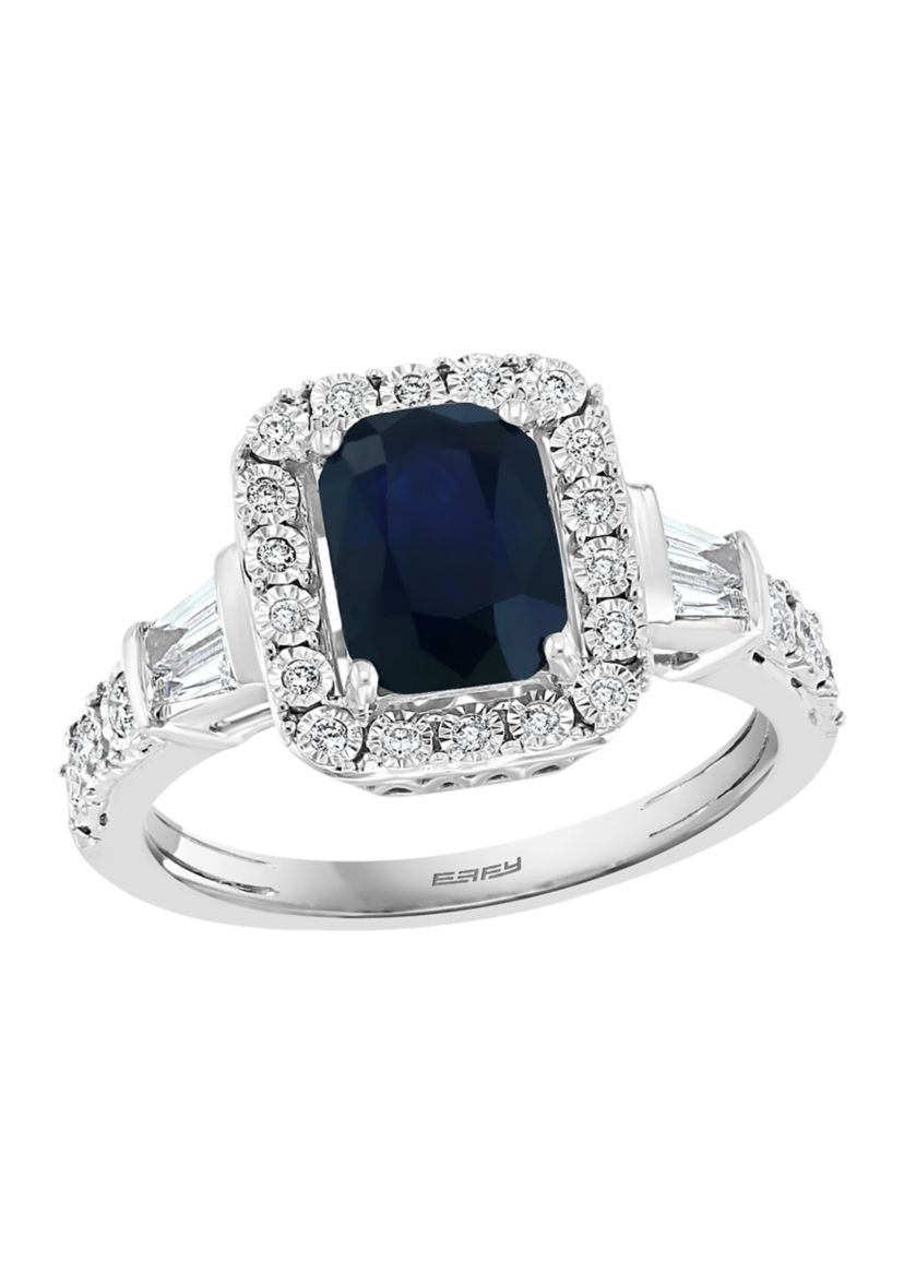 3/8 ct. t.w. Diamond and 1.52 ct. t.w. Sapphire Ring in 14K White Gold 