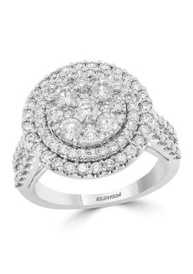 Effy 14K 1.93 Ct. T.w. Cluster Diamond Ring, White, 7 -  0191120369204