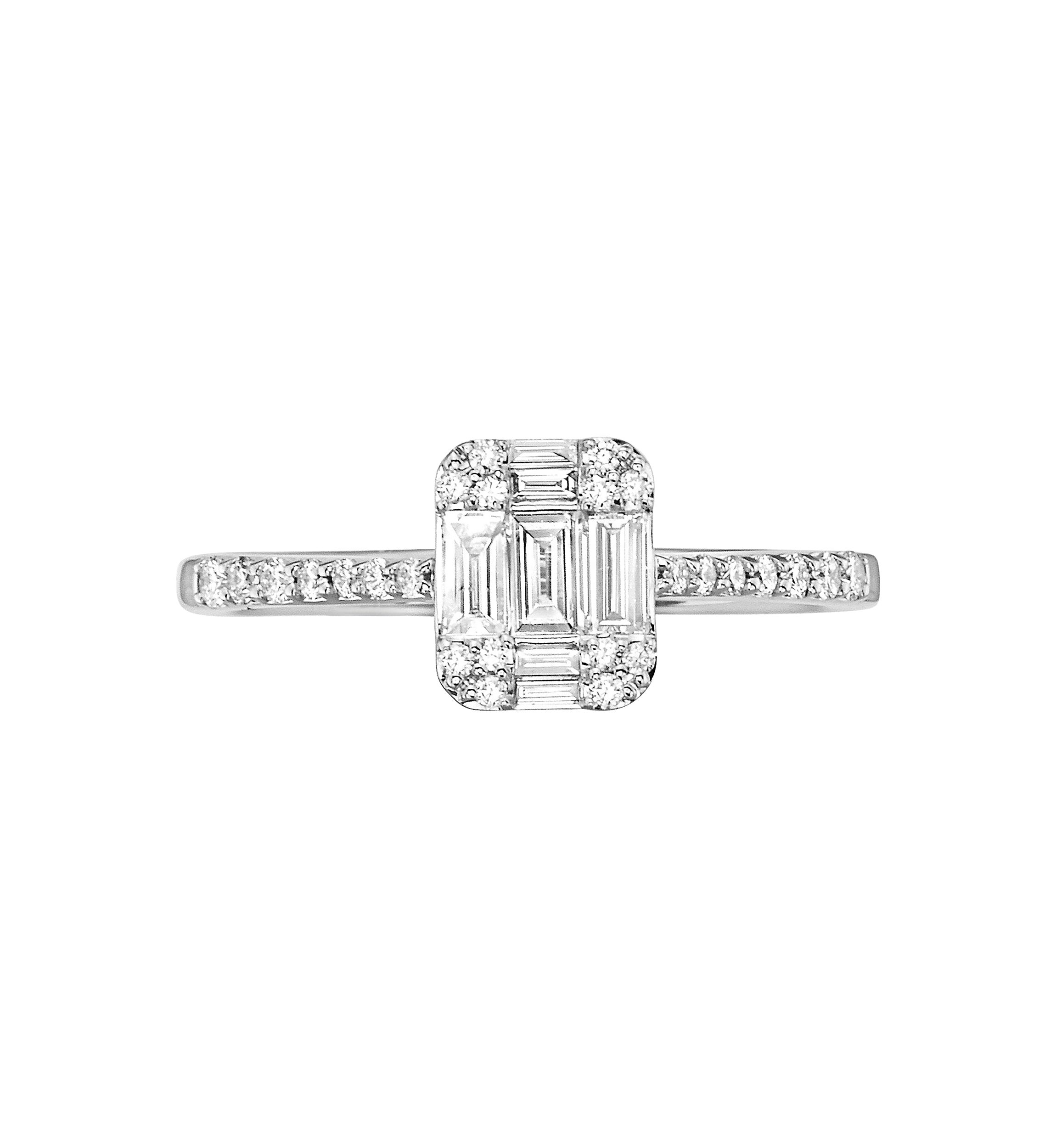 14K White Gold 1/2 ct. t.w. Diamond Ring 