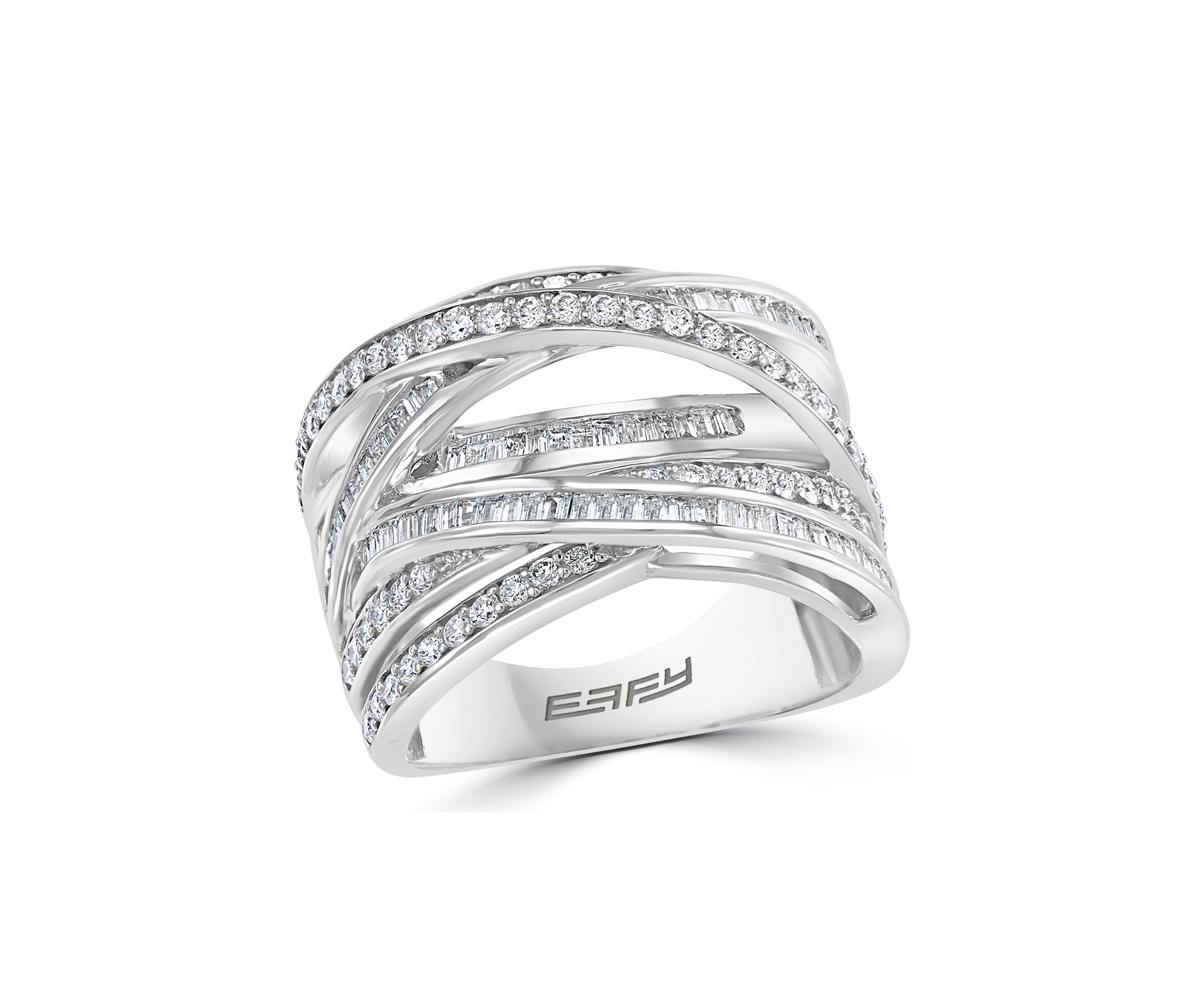 1.12 ct. t.w. Diamond Crossover Ring in Sterling Silver