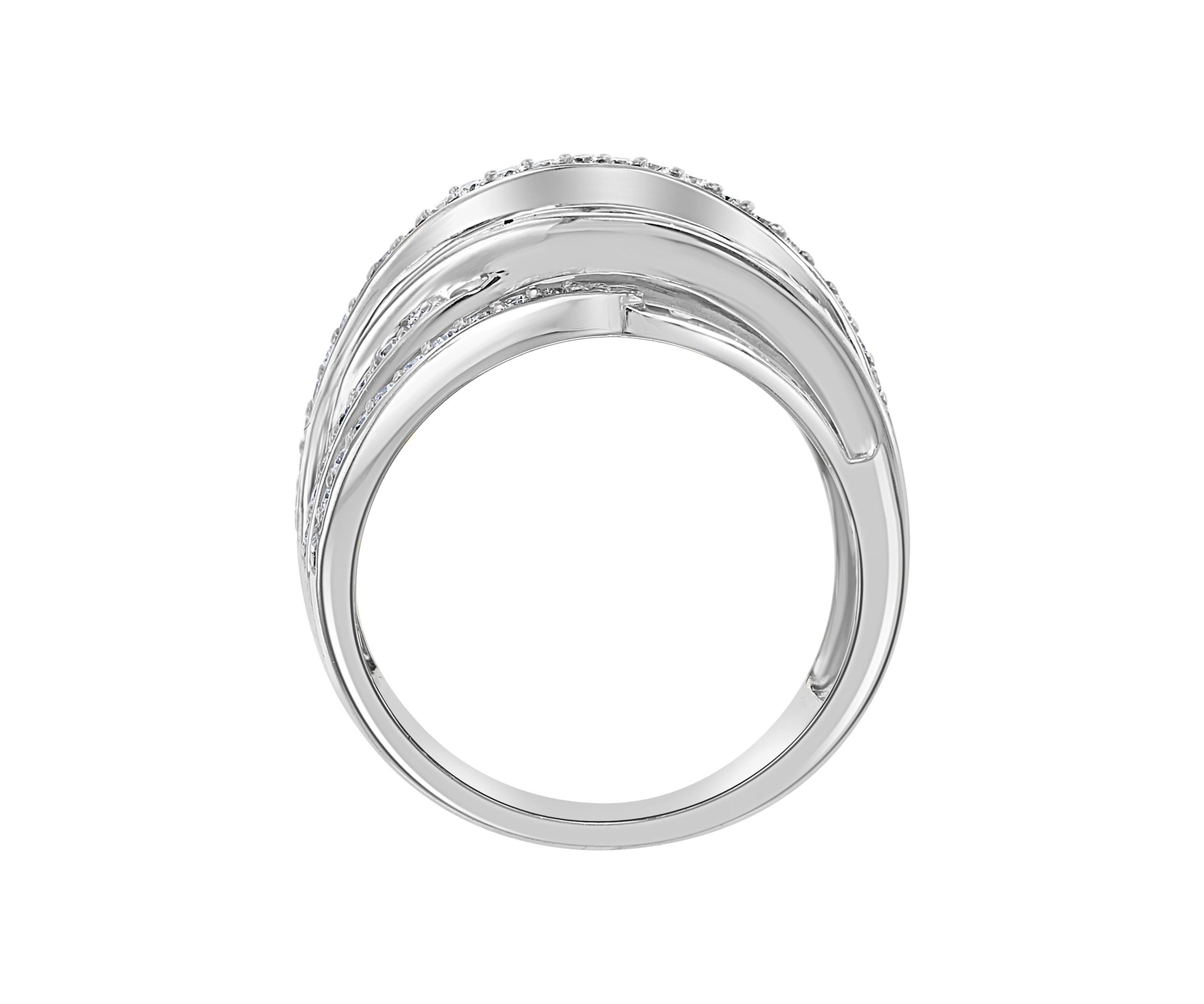 1.12 ct. t.w. Diamond Crossover Ring in Sterling Silver