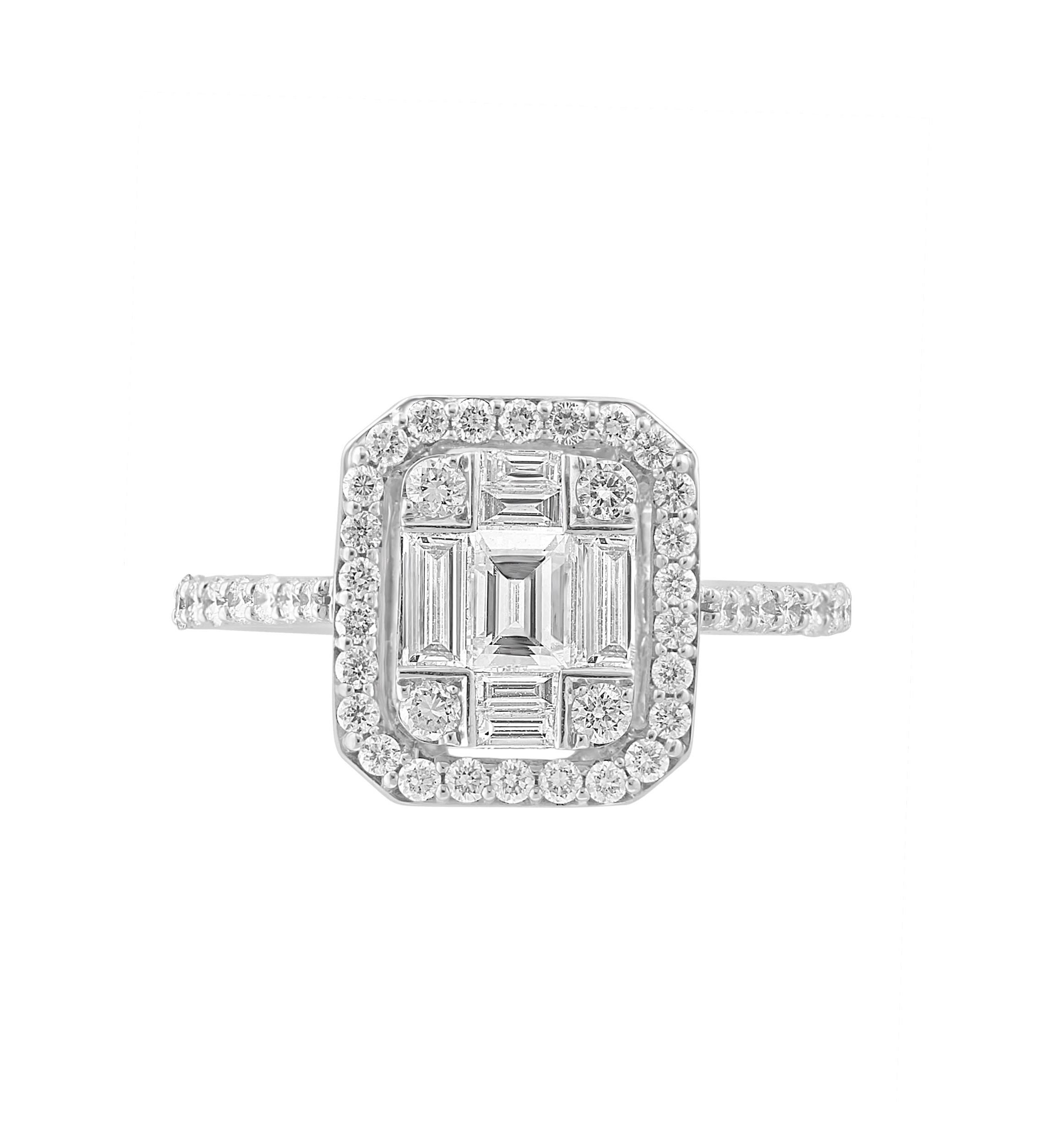 Diamond Ring in 14K White Gold