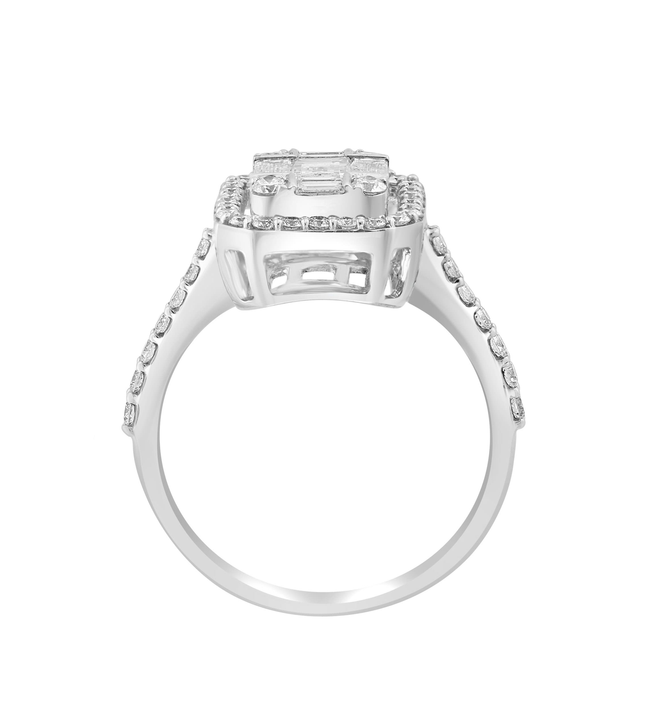 Diamond Ring in 14K White Gold