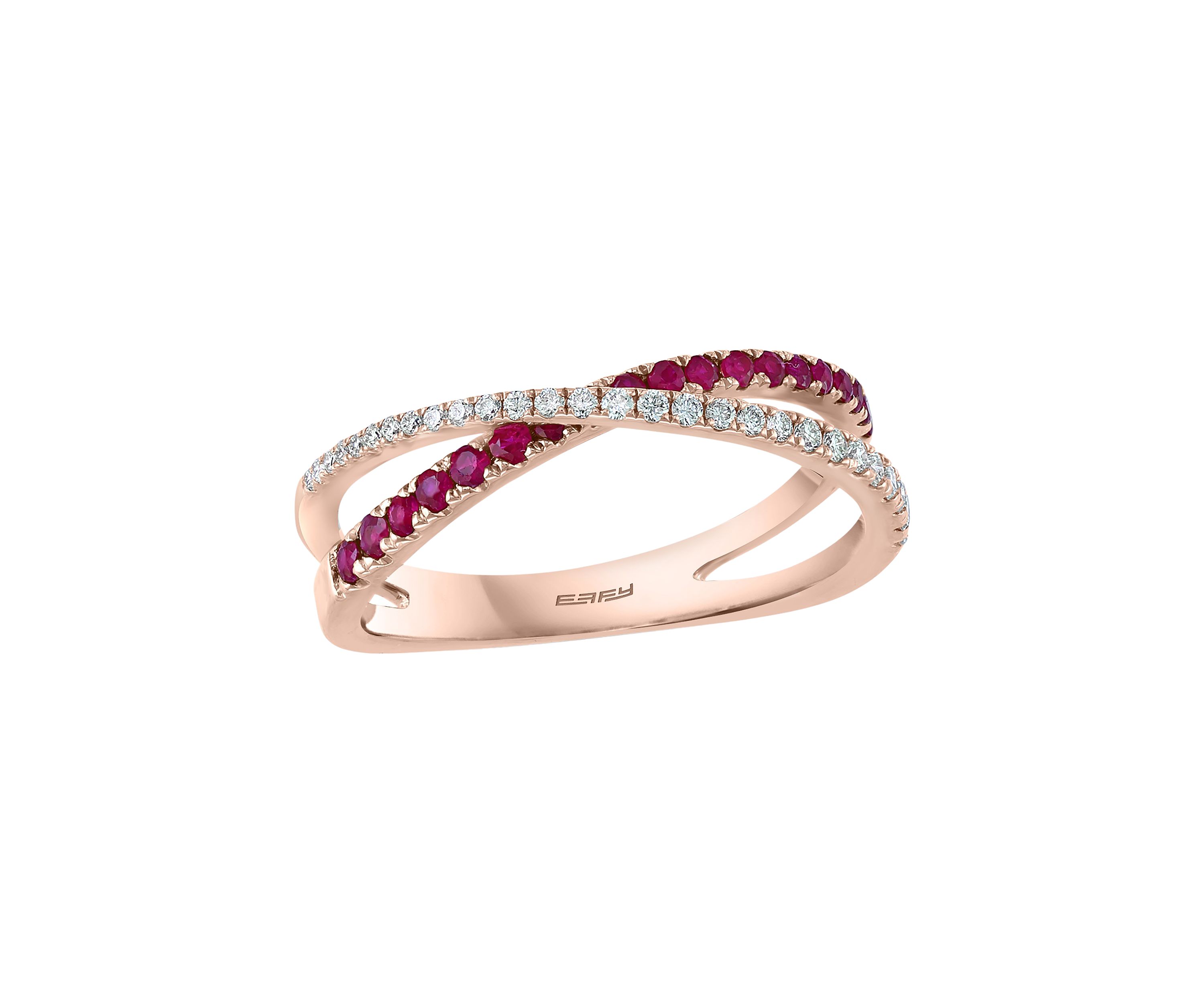 1/6 ct. t.w. Diamond and 1/4 ct. t.w. Ruby Ring in 14K Rose Gold 
