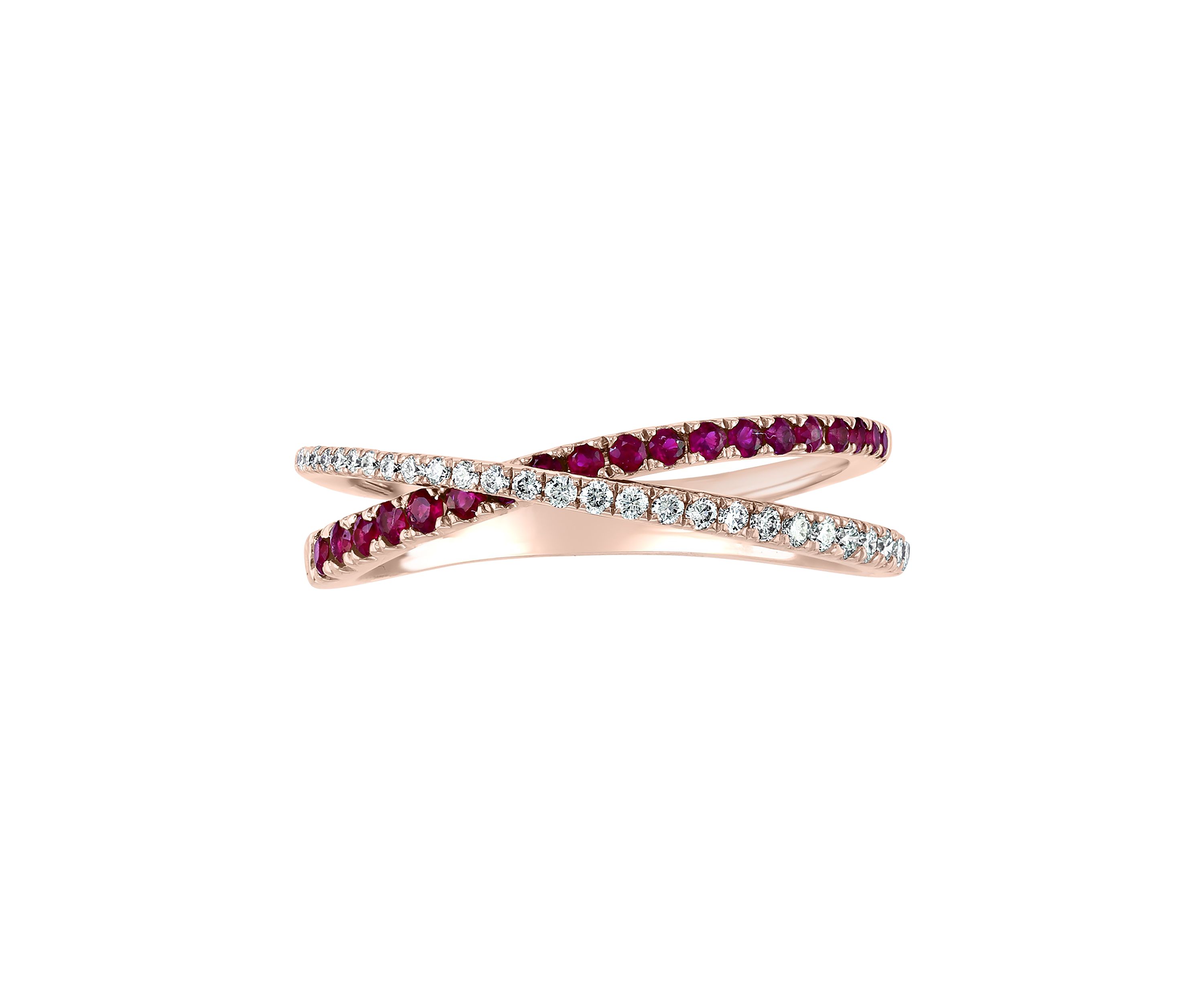 1/6 ct. t.w. Diamond and 1/4 ct. t.w. Ruby Ring in 14K Rose Gold 