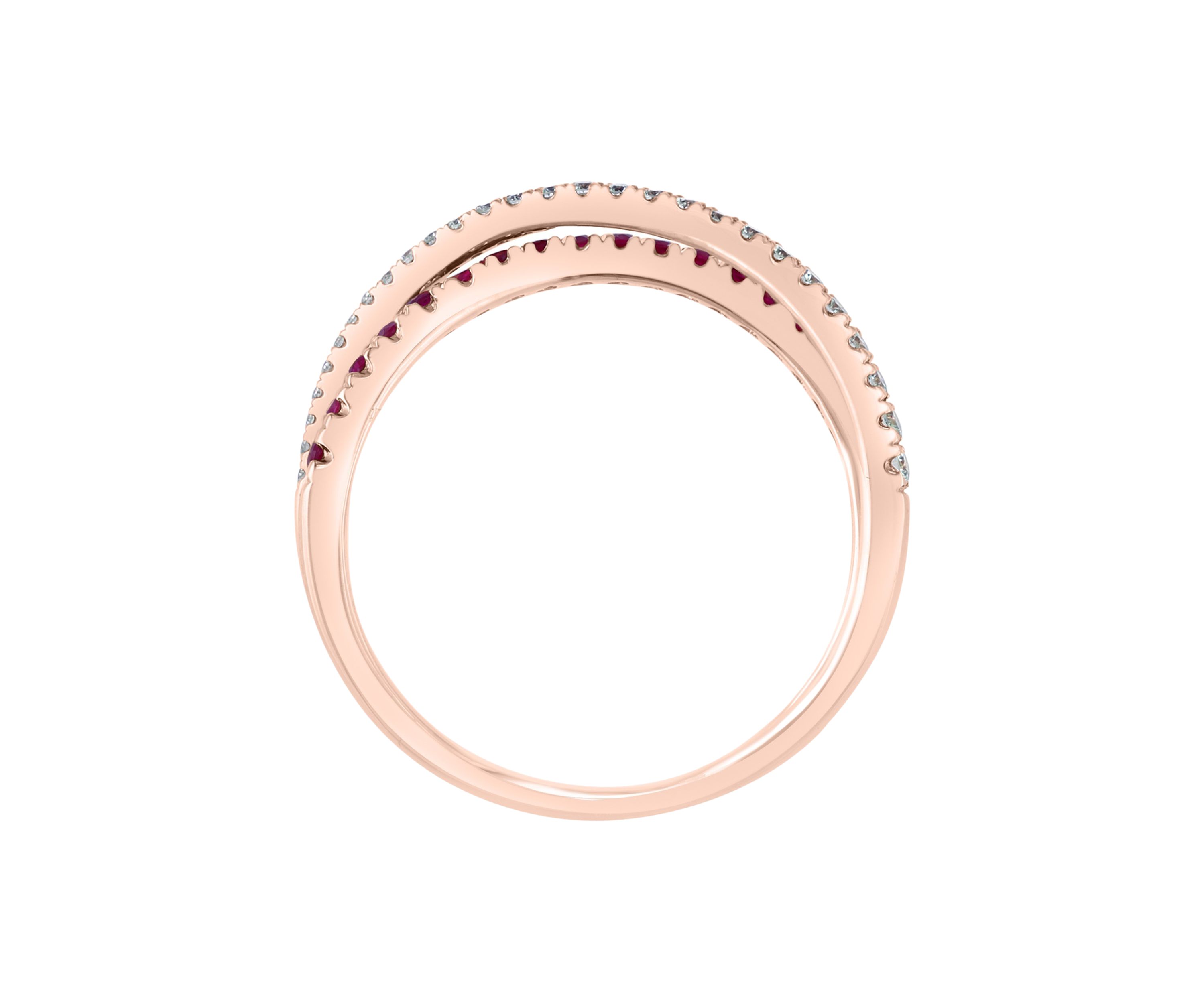 1/6 ct. t.w. Diamond and 1/4 ct. t.w. Ruby Ring in 14K Rose Gold 