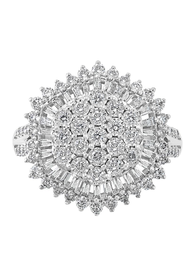 1.5 ct. t.w. Diamond Miracle Set Cluster Ring in 14K White Gold