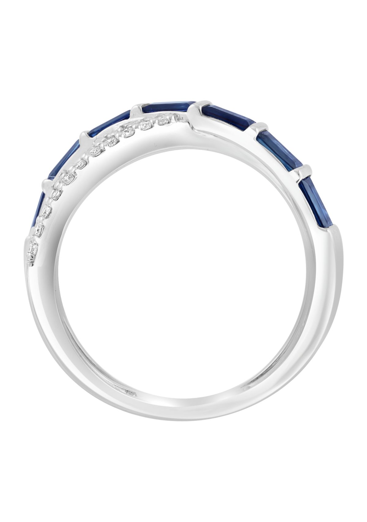 14K White Gold Diamond and Natural Sapphire Ring 