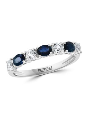Effy Natural Sapphire, White Sapphire Ring In 14K White Gold