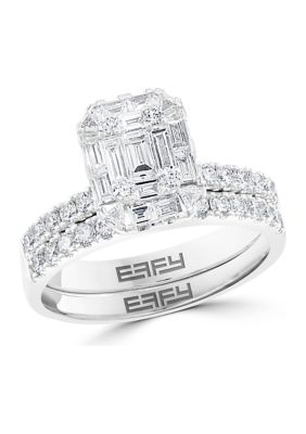 Effy 1.2 Ct. T.w. Diamond Ring Set In 14K White Gold