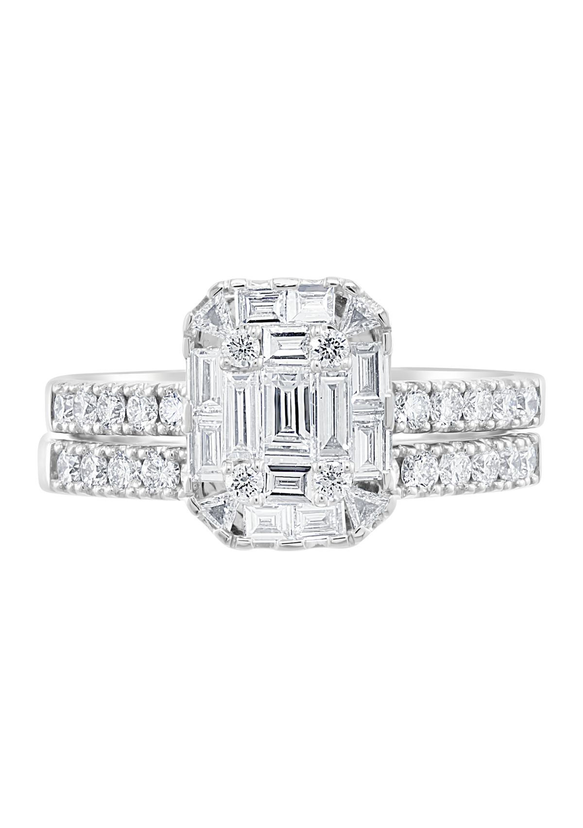 1.2 ct. t.w. Diamond Ring Set in 14K White Gold 