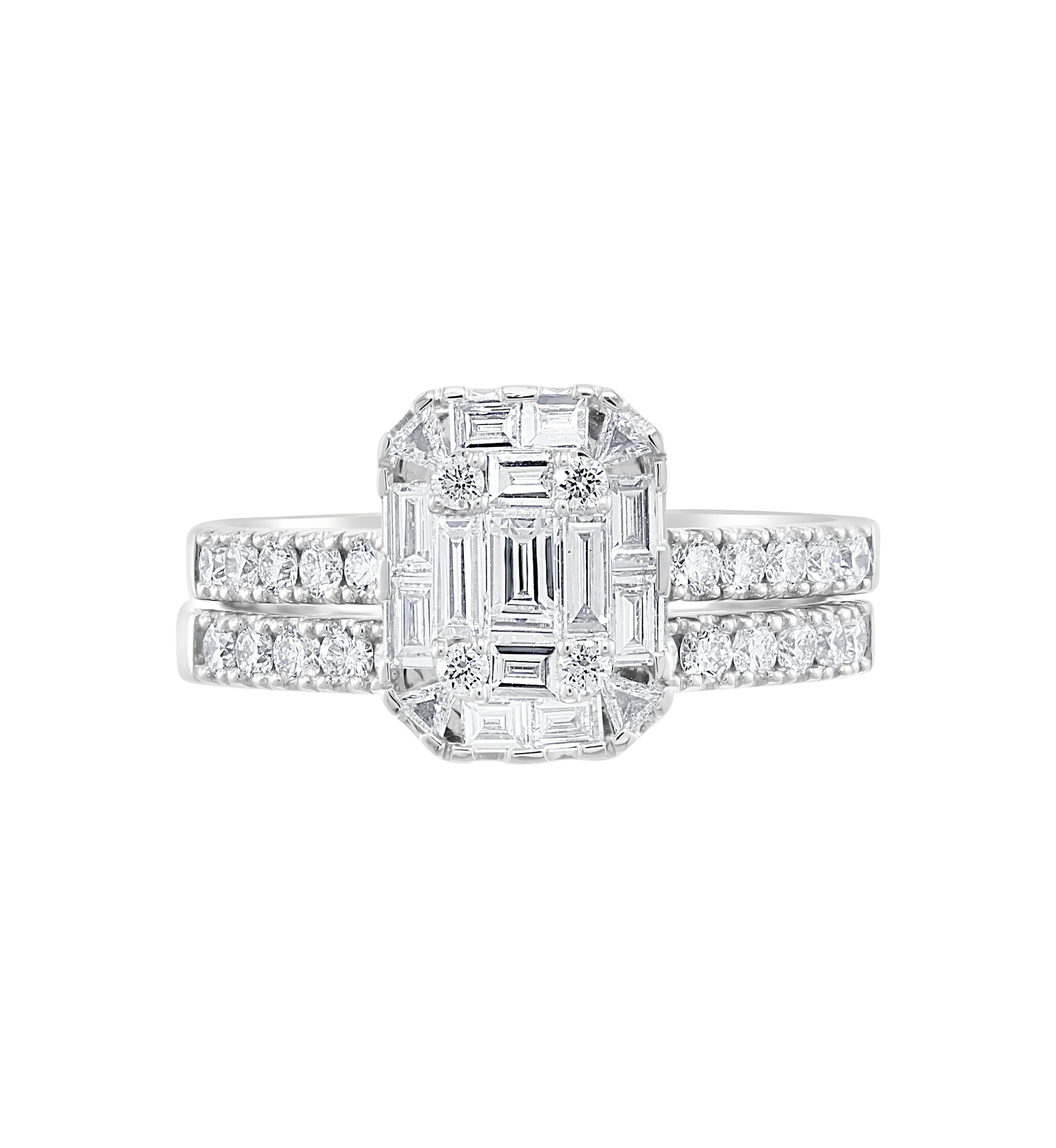 1.2 ct. t.w. Diamond Ring Set in 14K White Gold 
